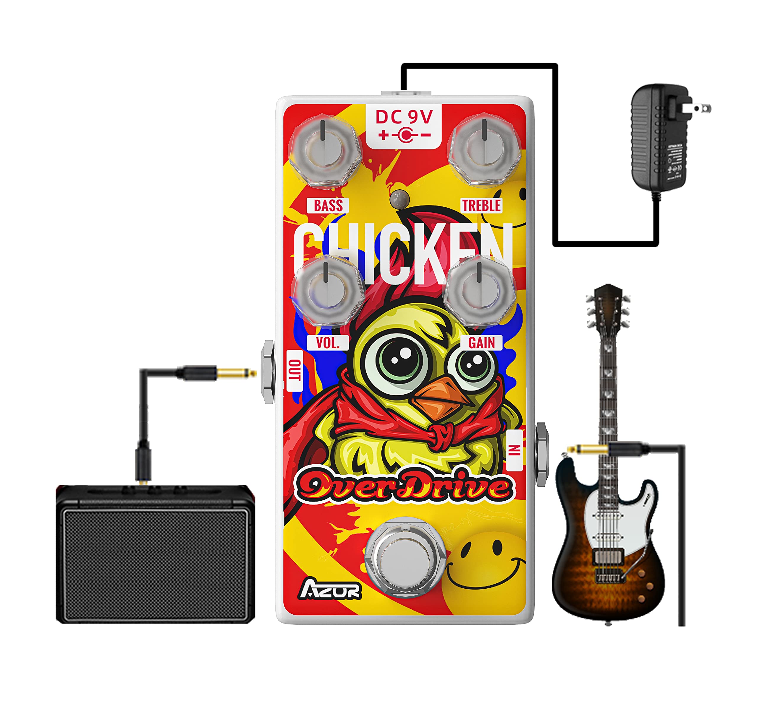 Amazon.com: AZOR Overdrive Guitar Pedal, Chicken Mini Overdrive